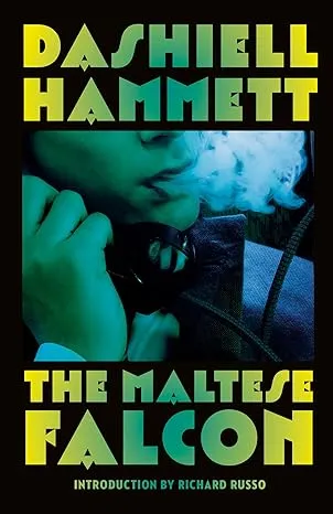 The Maltese Falcon book cover by Dashiell Hammett featuring Sam Spade noir detective novel